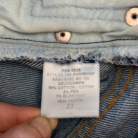 RE/DONE Mid-Rise Kick Flare Stretch Crop Jeans (Sz 23) Mid 70s Wash - Picture 12 of 13